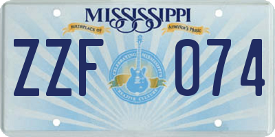 MS license plate ZZF074