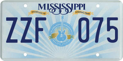 MS license plate ZZF075