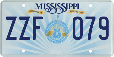 MS license plate ZZF079