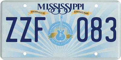 MS license plate ZZF083