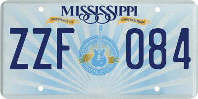 MS license plate ZZF084