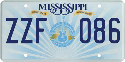 MS license plate ZZF086