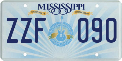 MS license plate ZZF090