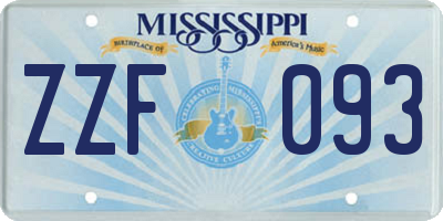 MS license plate ZZF093