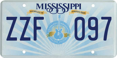 MS license plate ZZF097