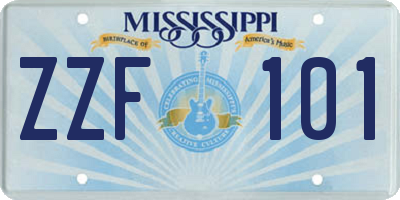 MS license plate ZZF101