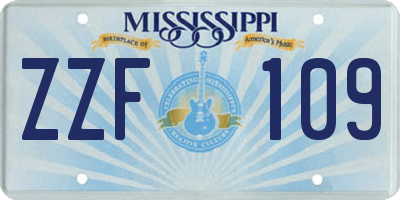 MS license plate ZZF109