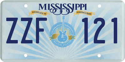 MS license plate ZZF121