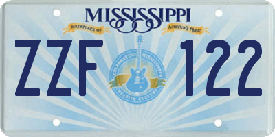 MS license plate ZZF122