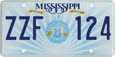MS license plate ZZF124
