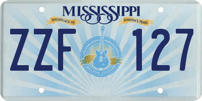MS license plate ZZF127