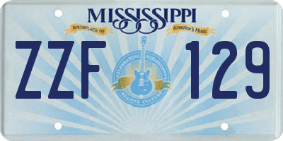 MS license plate ZZF129
