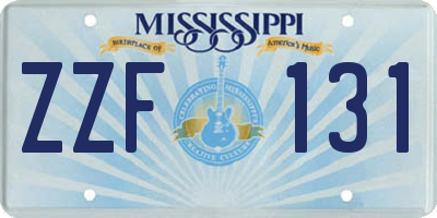 MS license plate ZZF131