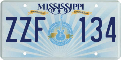 MS license plate ZZF134