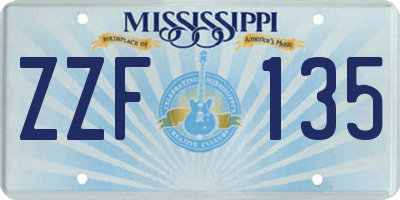 MS license plate ZZF135