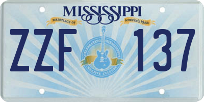 MS license plate ZZF137