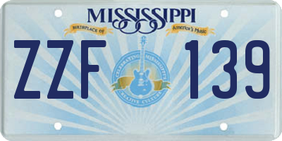 MS license plate ZZF139