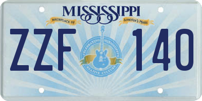 MS license plate ZZF140