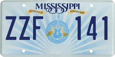 MS license plate ZZF141