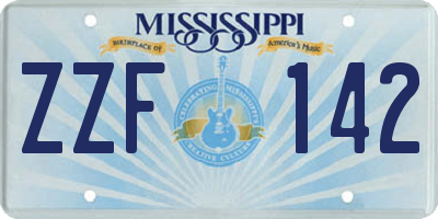 MS license plate ZZF142