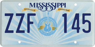 MS license plate ZZF145