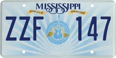 MS license plate ZZF147