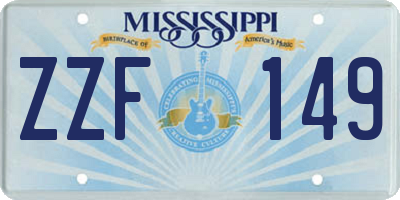 MS license plate ZZF149