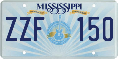 MS license plate ZZF150