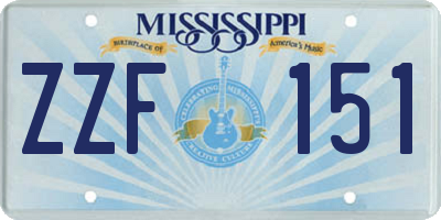 MS license plate ZZF151