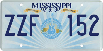 MS license plate ZZF152