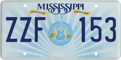 MS license plate ZZF153