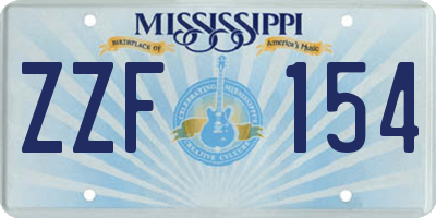 MS license plate ZZF154