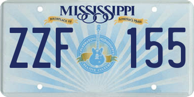 MS license plate ZZF155