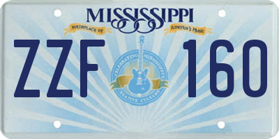 MS license plate ZZF160