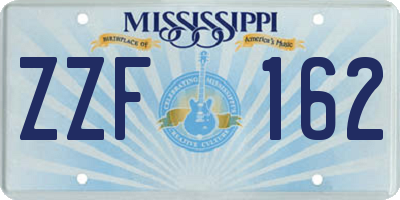 MS license plate ZZF162