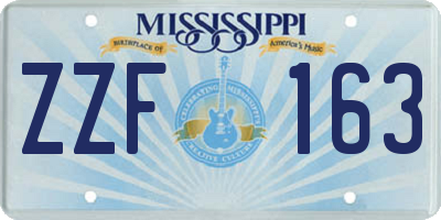 MS license plate ZZF163