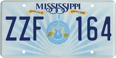 MS license plate ZZF164