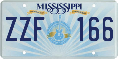 MS license plate ZZF166
