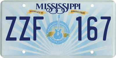 MS license plate ZZF167