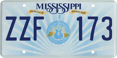 MS license plate ZZF173