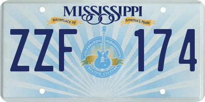 MS license plate ZZF174