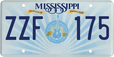 MS license plate ZZF175