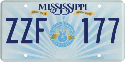 MS license plate ZZF177