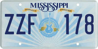 MS license plate ZZF178