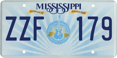 MS license plate ZZF179