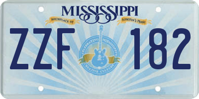 MS license plate ZZF182