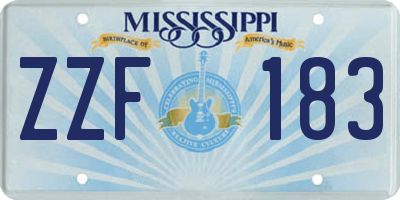 MS license plate ZZF183