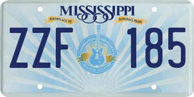 MS license plate ZZF185