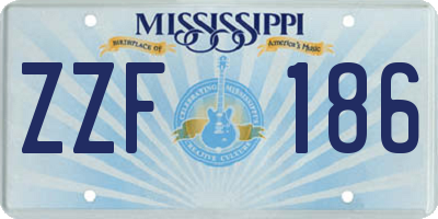 MS license plate ZZF186