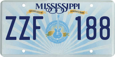 MS license plate ZZF188